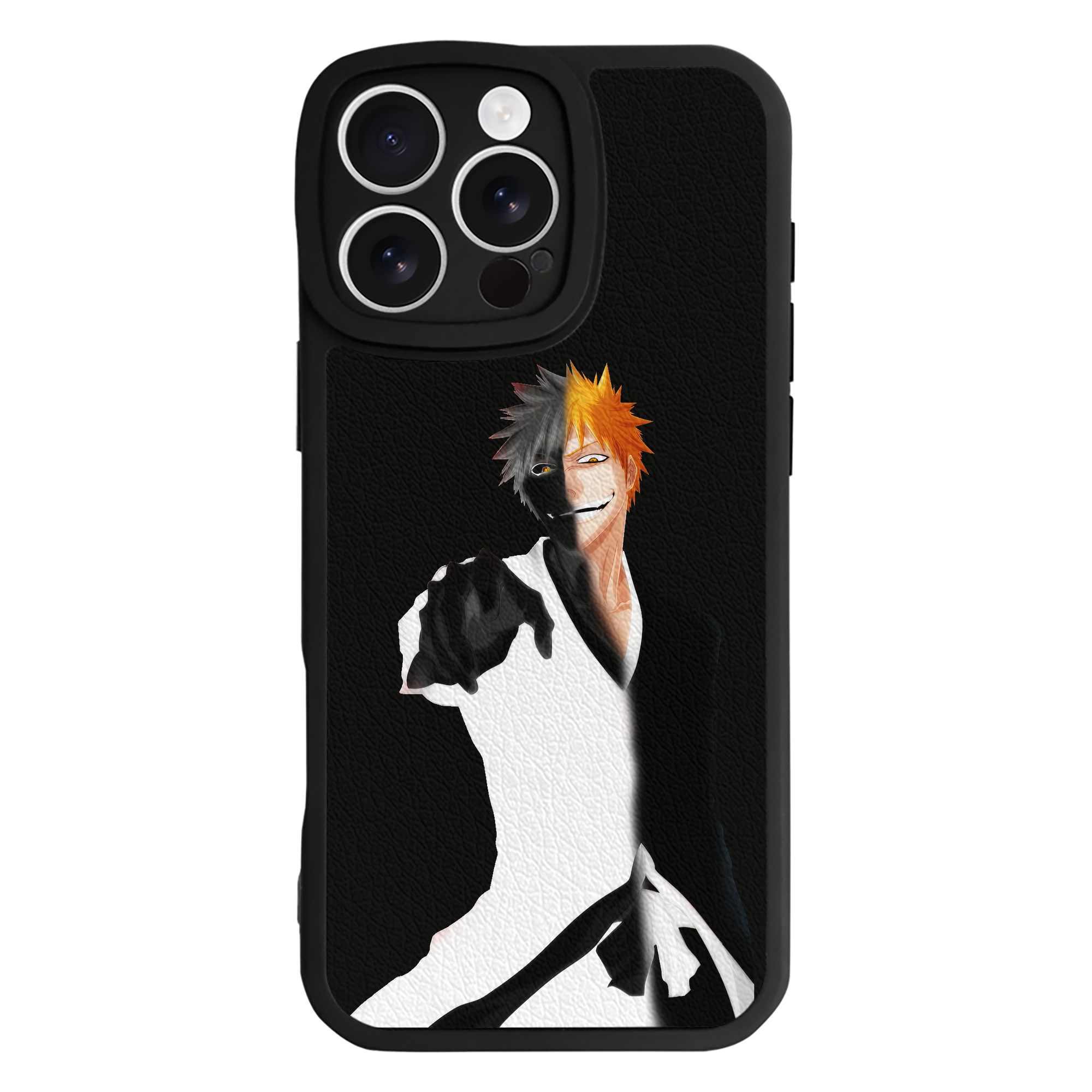 ブリーチ 黒崎一護（くろさき いちご）BLEACH Kurosaki Ichigo 【iPhone 16シリーズ対応】シリコンスマホケース（レザー調） 材質：シリコン